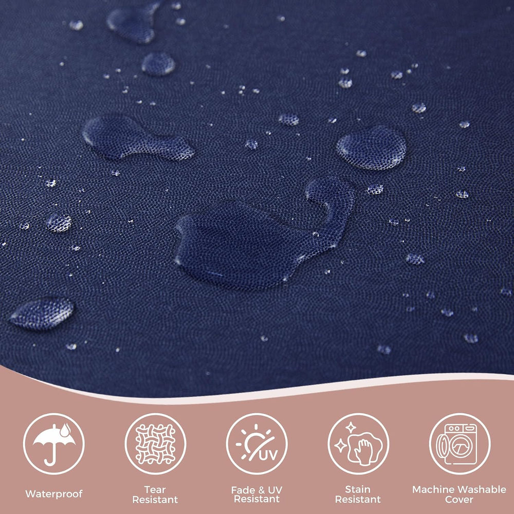 Outdoor Loveseat Cushions, 46×26×4 Inch, Waterproof, Navy Blue