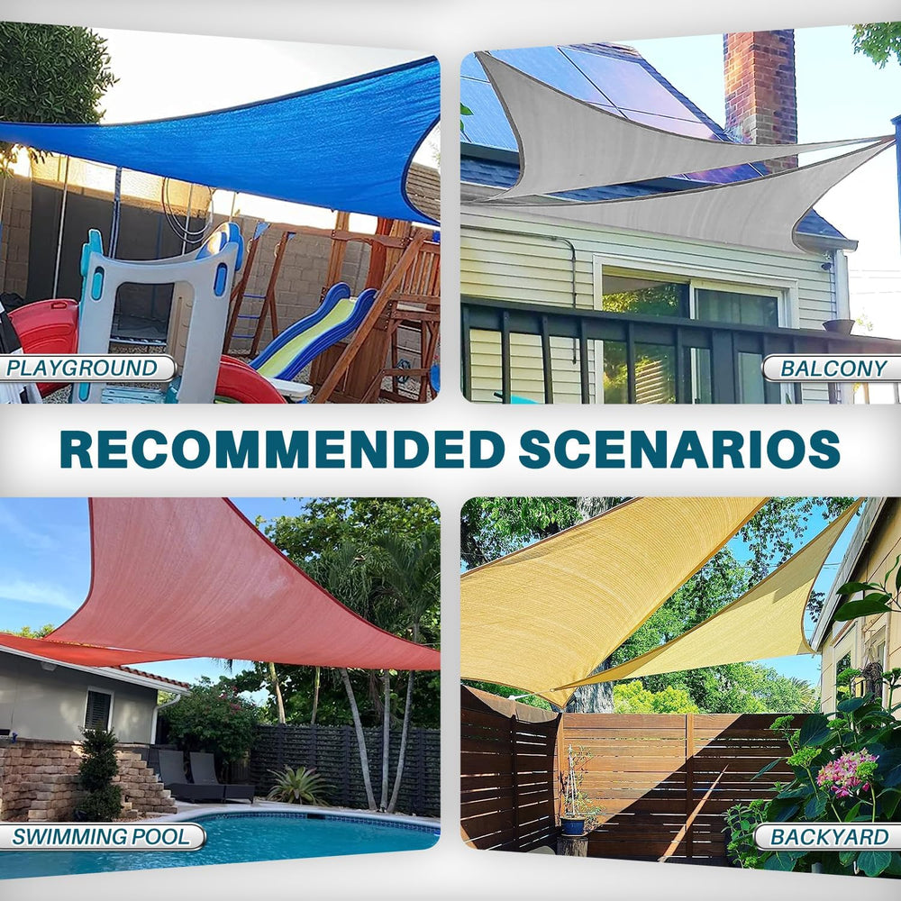 Coarbor 20' x 20' x 20' Sun Shade Sail Canopy Sunshade Outdoor He...
