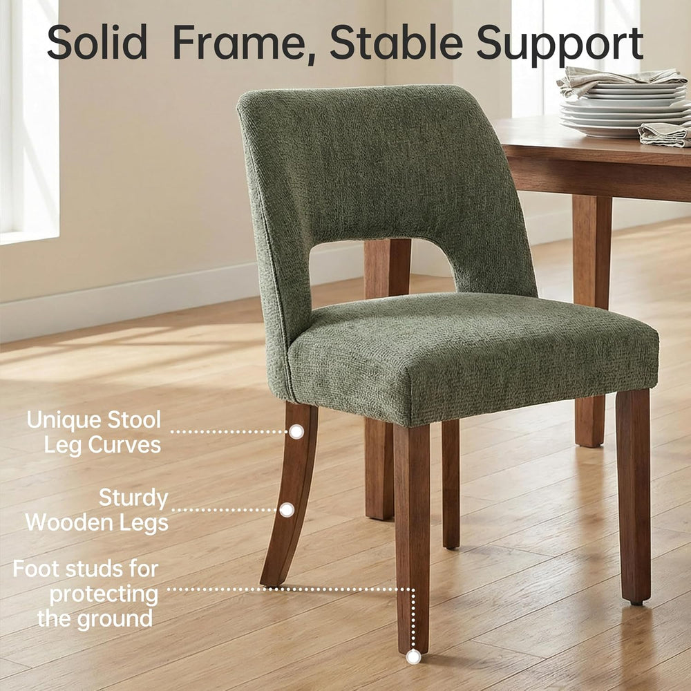 keoni Wooden Dining Chairs Set of 4 with Rubberwood Legs and Open Back