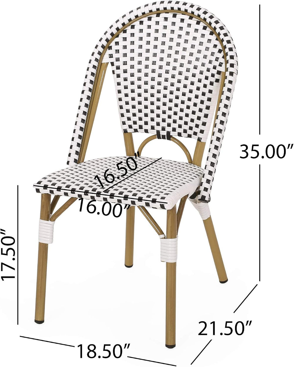 Christopher Knight Home Philomena Outdoor French Bistro Chair (Set of 4), Bla...