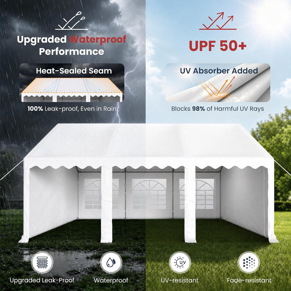 PHI VILLA Party Tent 16x20ft, Heavy Duty Wedding Events Tents for Parties