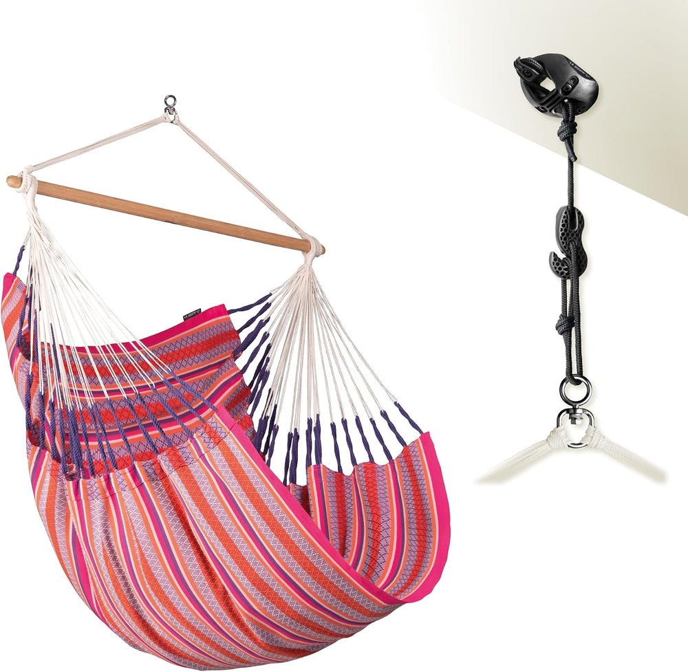 LA SIESTA® - Large Comfort Habana Cotton Hammock Chair & CasaMount - Hang...