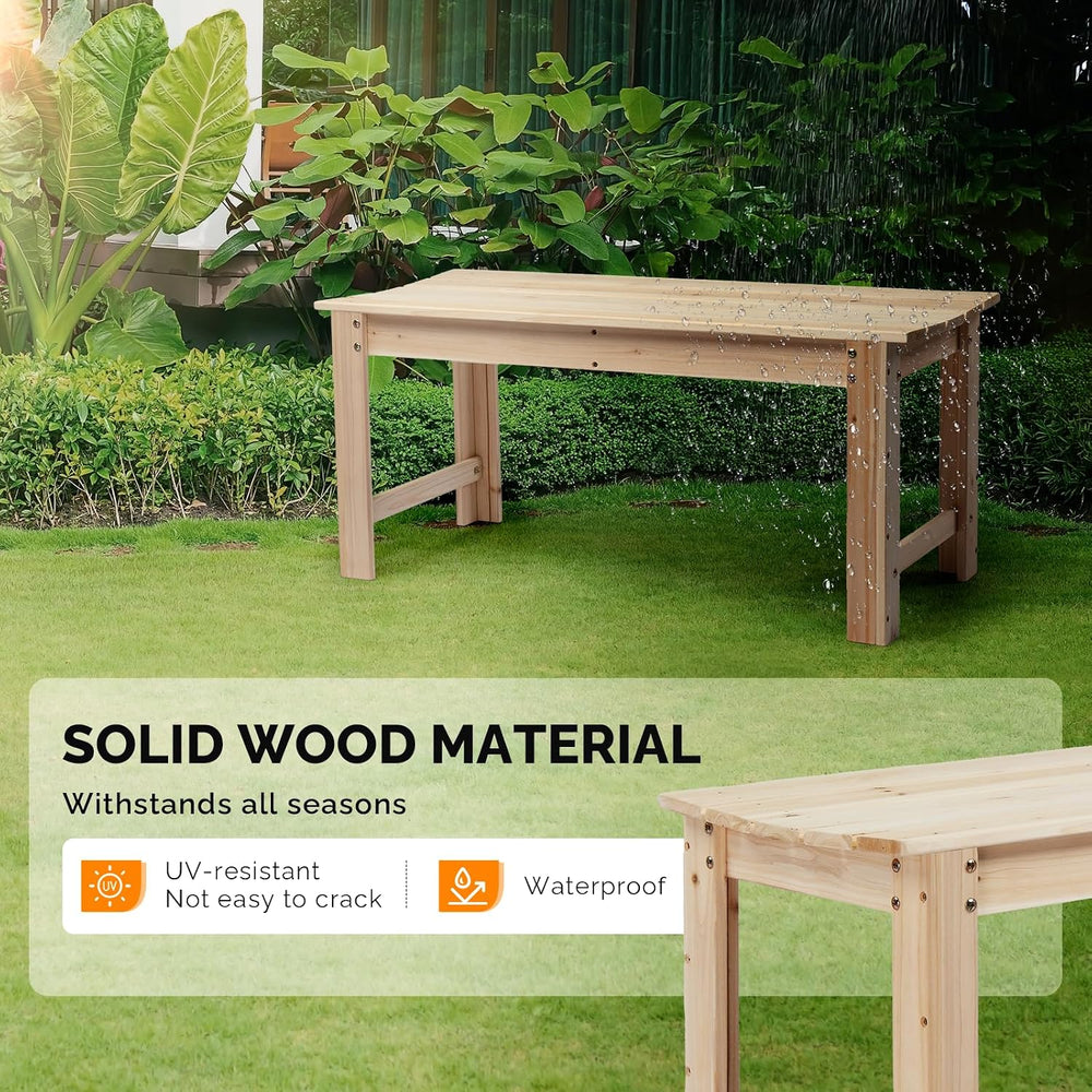 VINGLI Outdoor Wood Bench, 40" Outdoor Bench Patio Wooden Bench Garden B...
