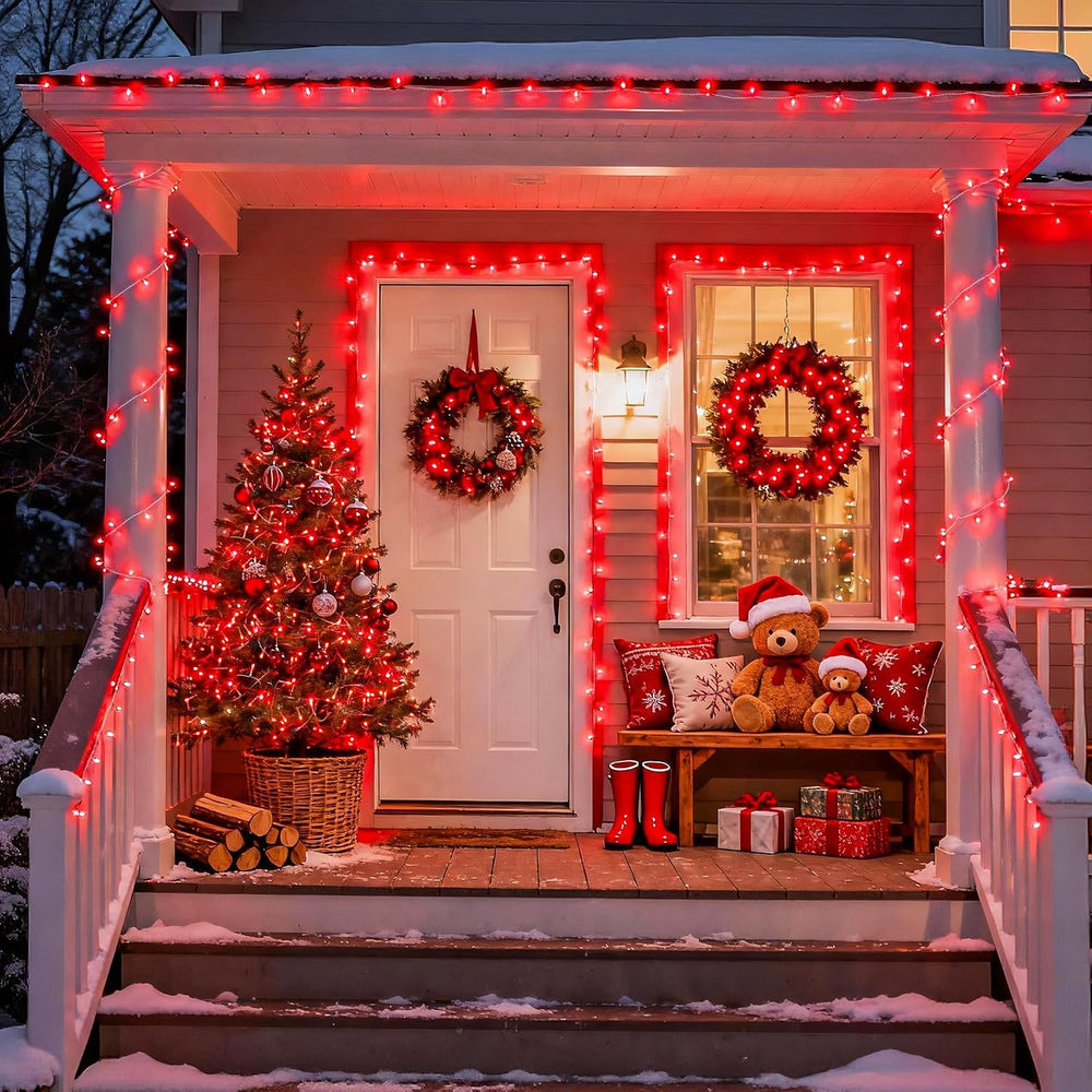 JMEXSUSS 163 FT 500 LED Red Halloween String Lights Indoor Outdoor