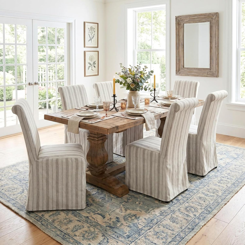chairus Slipcovered Parsons Dining Chairs Set of 6, Upholstered Dining Room C...