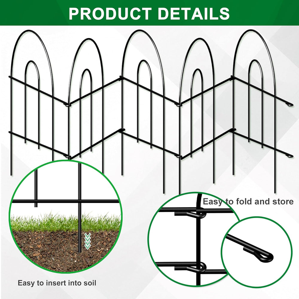 Decorative Black Garden Fencing 18inX50ft Metal Wire Edging Border Fence