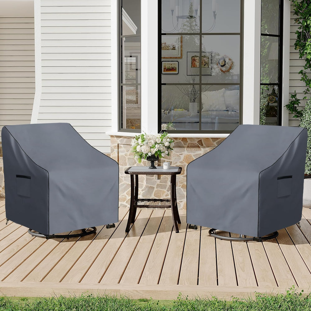 Outdoor Swivel Chair Cover 2 Pack,600D Heavy Duty 100% Waterproof Outdoor Cha...