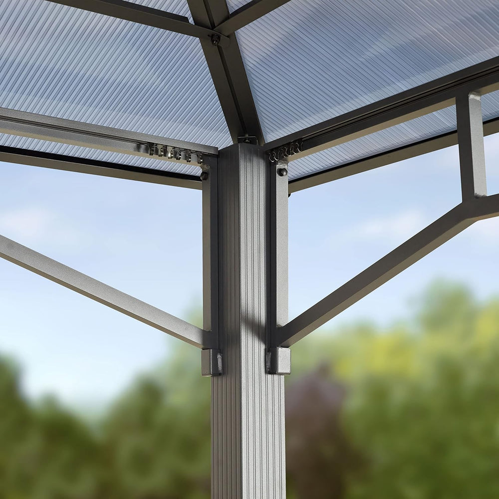 TOOLPORT 10x10 ft Hardtop Gazebo Polycarbonate Roof
