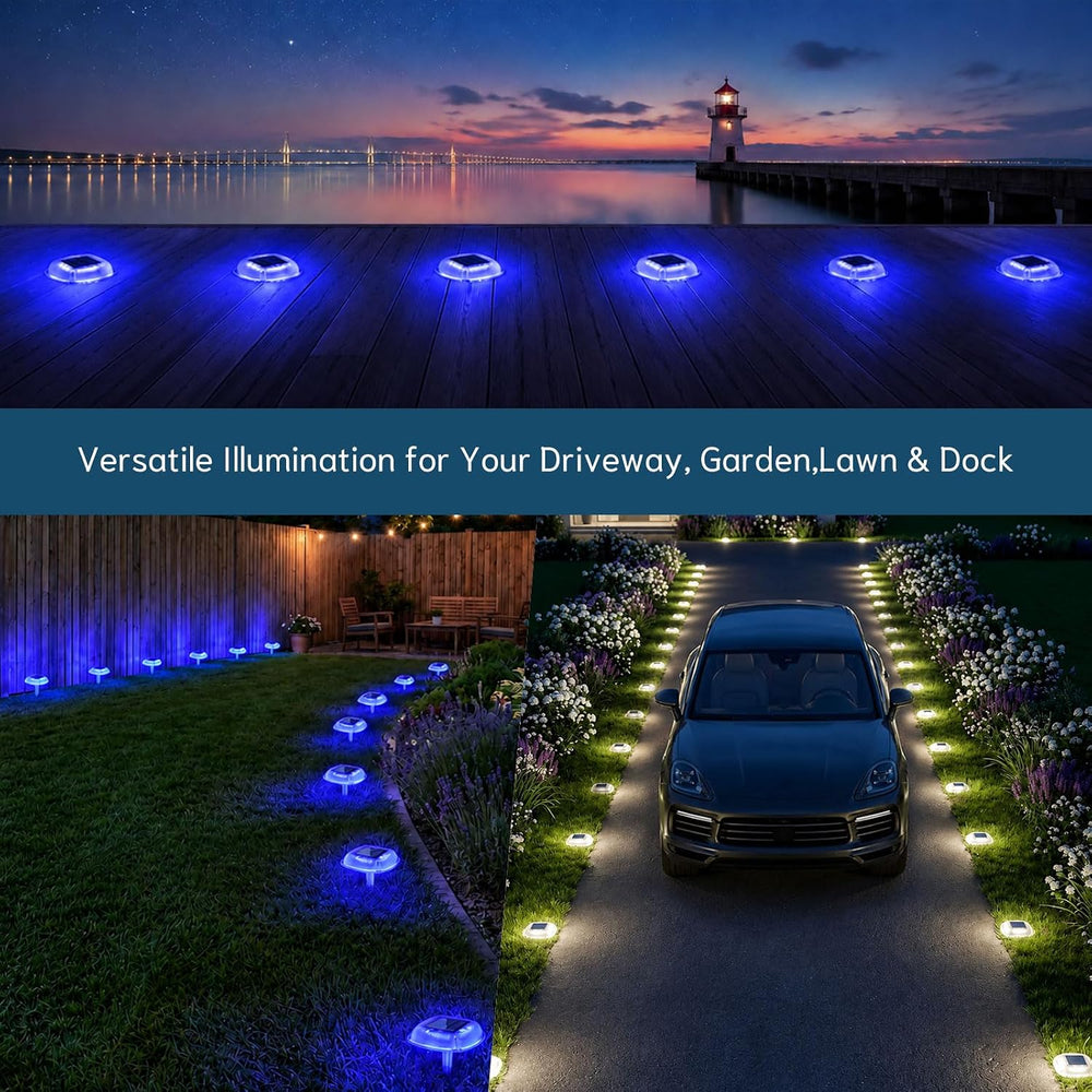 Solar Deck Lights Outdoor, Waterproof Solar Driveway Lights