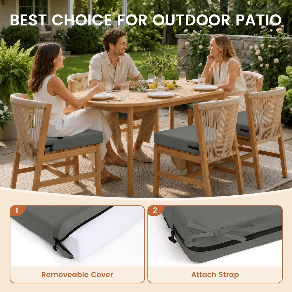 Favoyard 2-Pack Waterproof Outdoor Seat Cushions, 22" x 22", Dark Gray