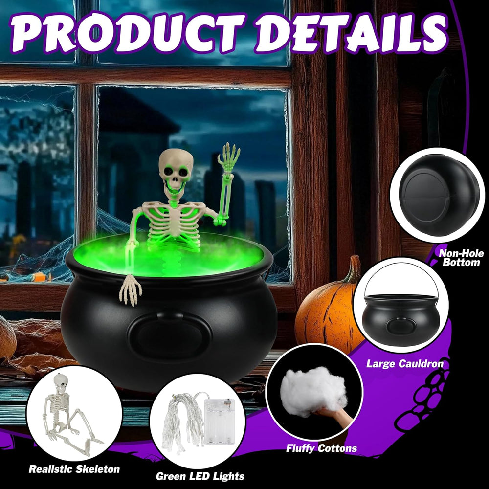 Halloween Decorations Outdoor, 12.6” Large Witches Cauldron Kettle on Tripod ...