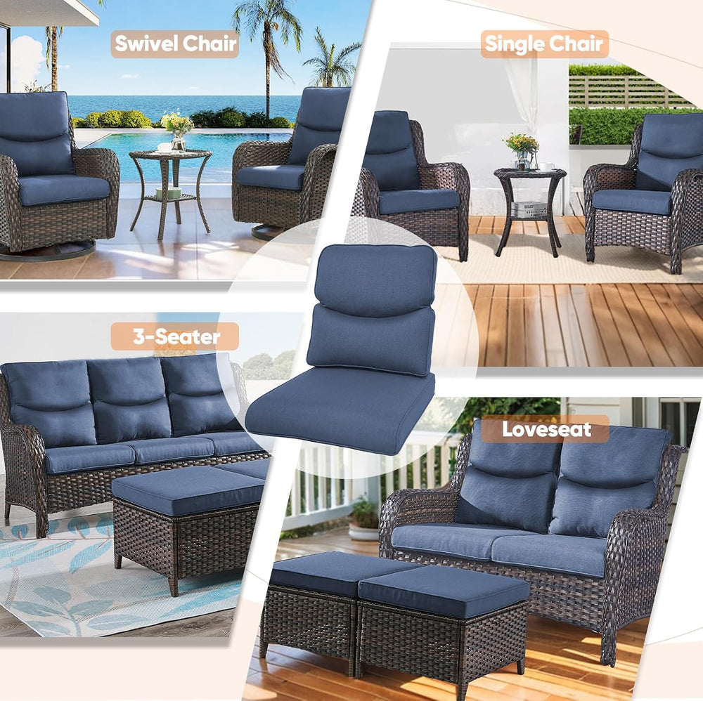 Luxury 22*24*6in Outdoor Patio Cushions, 5 Pieces Grey Outdoor Cushion