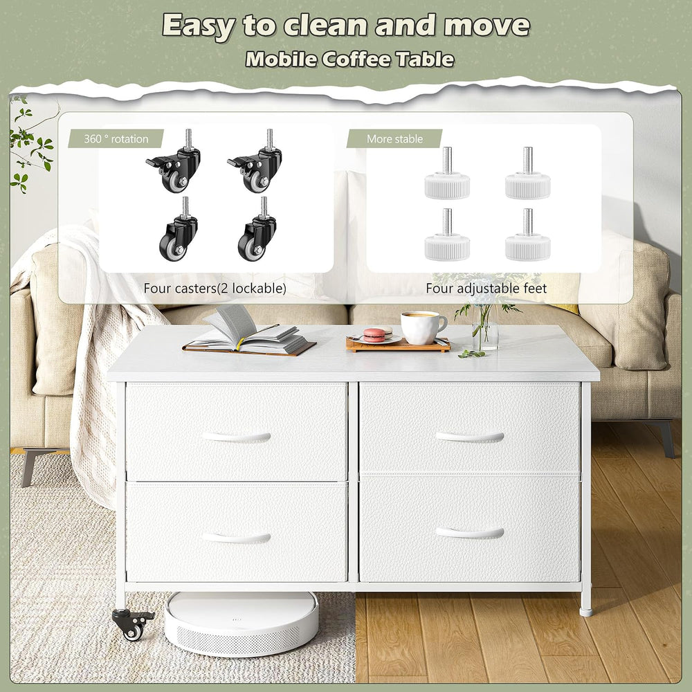EnHomee Coffee Table with Storage, Modern Coffee Tables for Living Room with ...