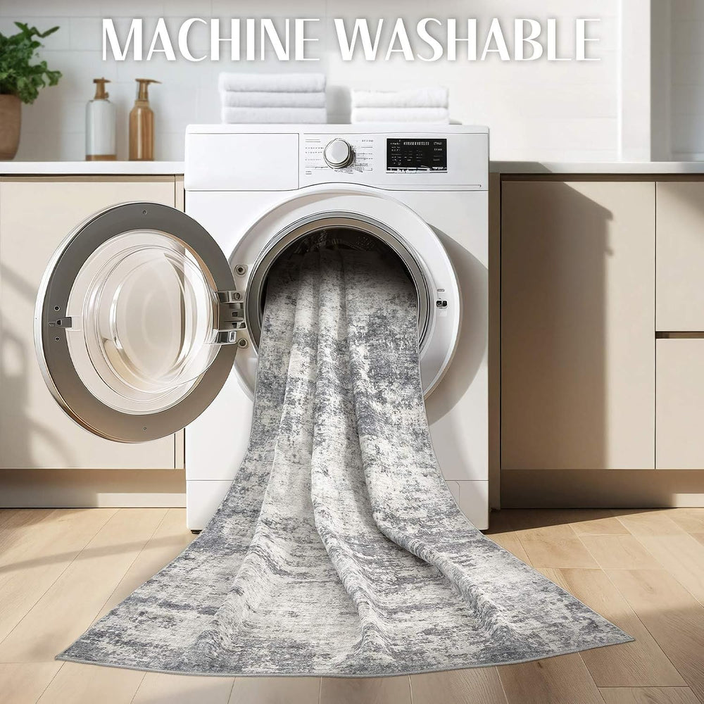 Washable 9x12 Area Rugs for Living Room: Abstract Modern Home Decor Rug