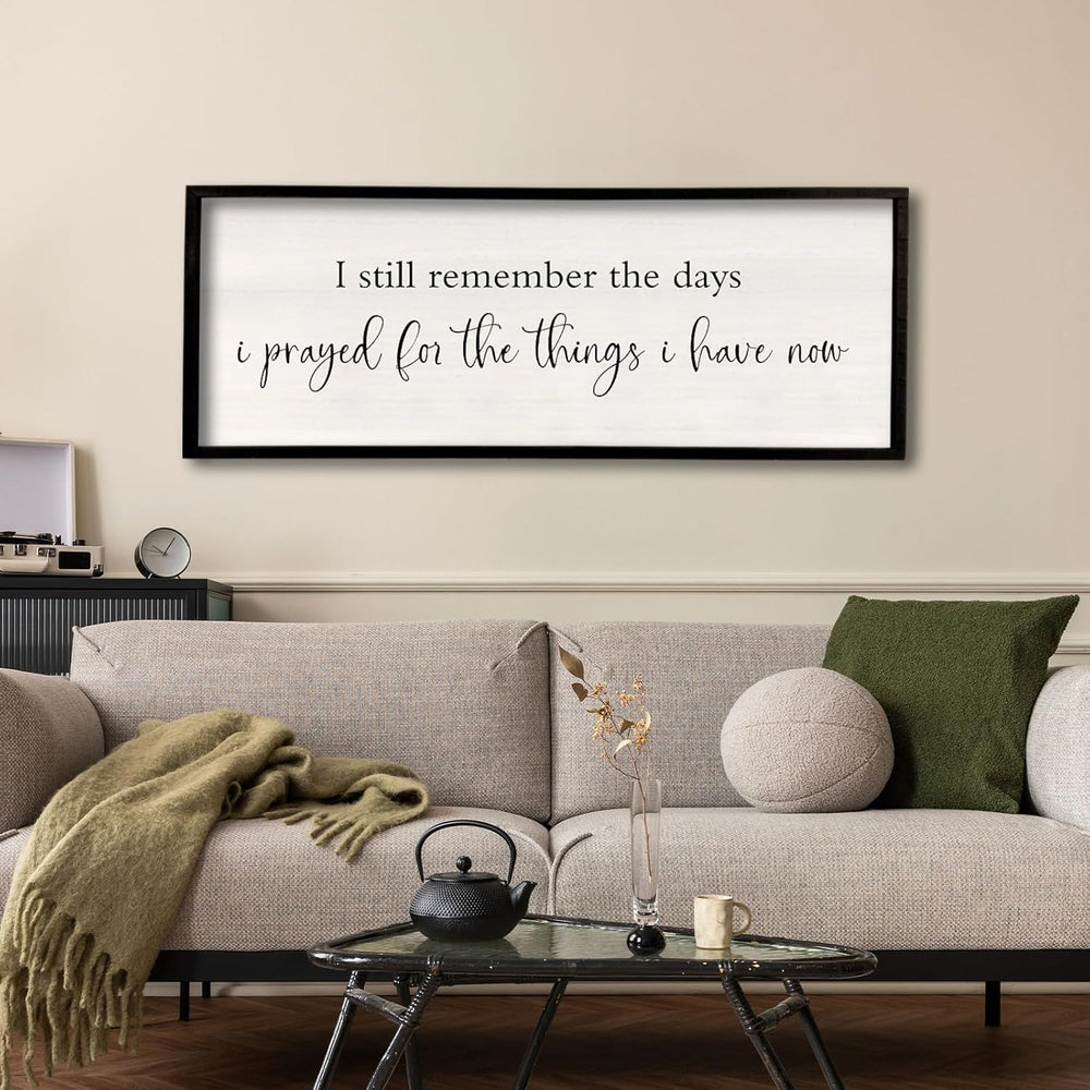 comurdyo I Still Remember the Days I Prayed Sign, 32" x 12", Black