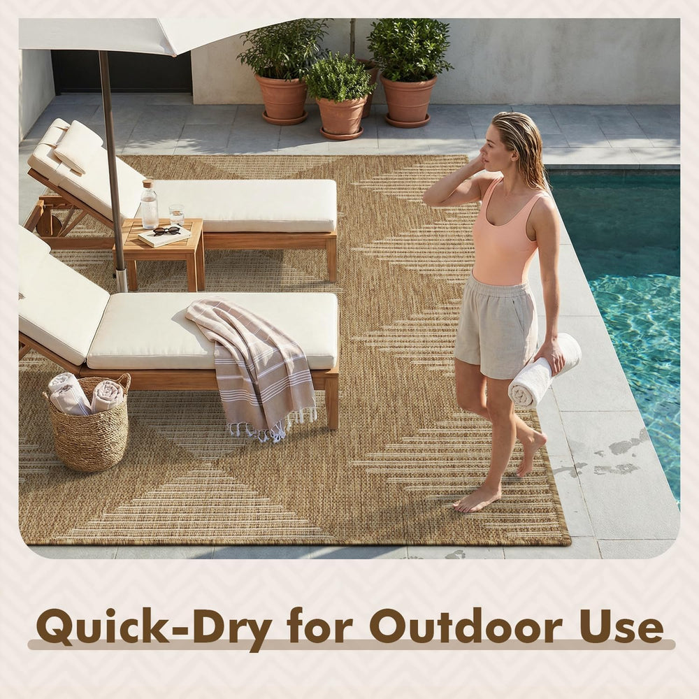 MontVoo-Outdoor Rug Carpet Patio Rug 8x10 Polypropylene Indoor Outdoor Rugs f...