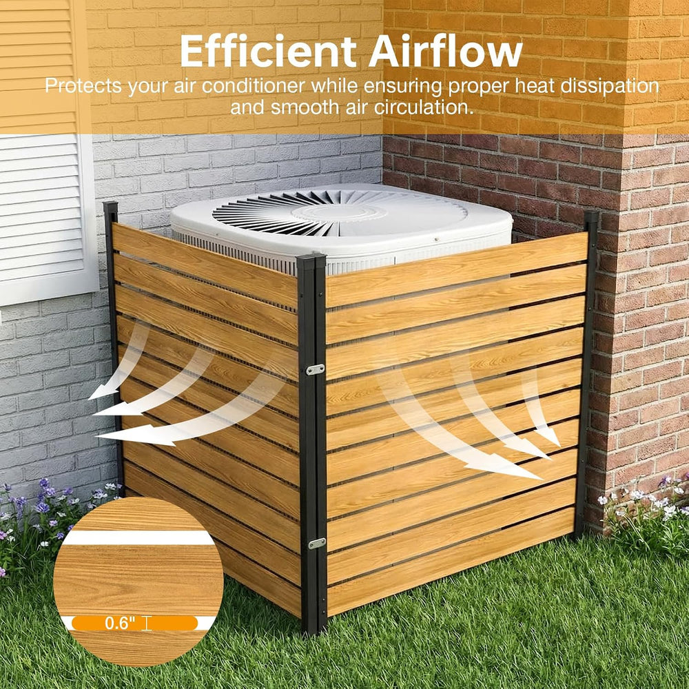 Aoxun 2 Panels Wood Privacy Screen, 41" x 38" No-Dig Air Conditione...
