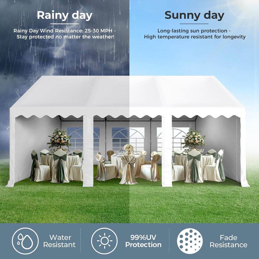 GREEN PARTY 16x20 ft Party Tent Heavy Duty, Outdoor Wedding Commercial Tent
