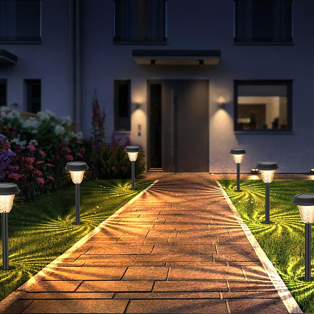 Solar Lights Outdoor Pathway, 6 Pack Garden Pathway Lights Solar Powered