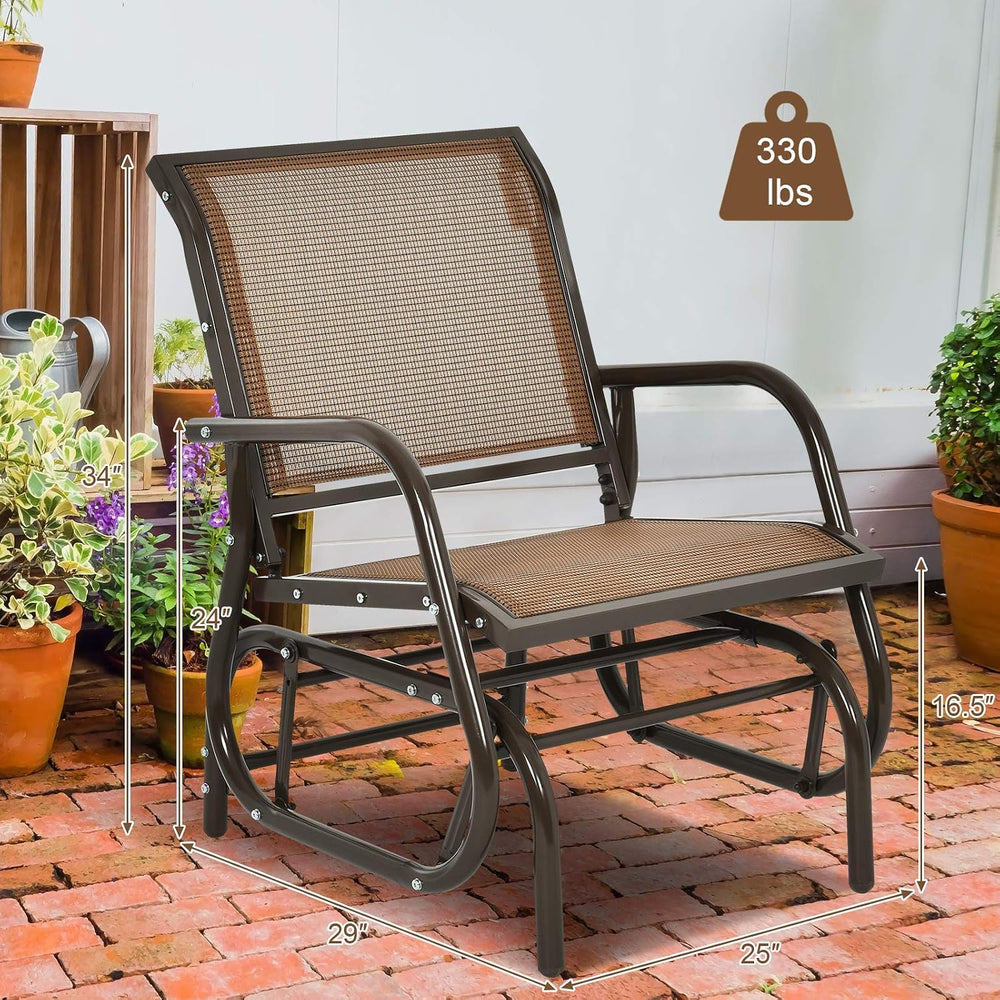S AFSTAR Outdoor Patio Glider Chairs Set of 2, Porch Glider Swing with Breath...