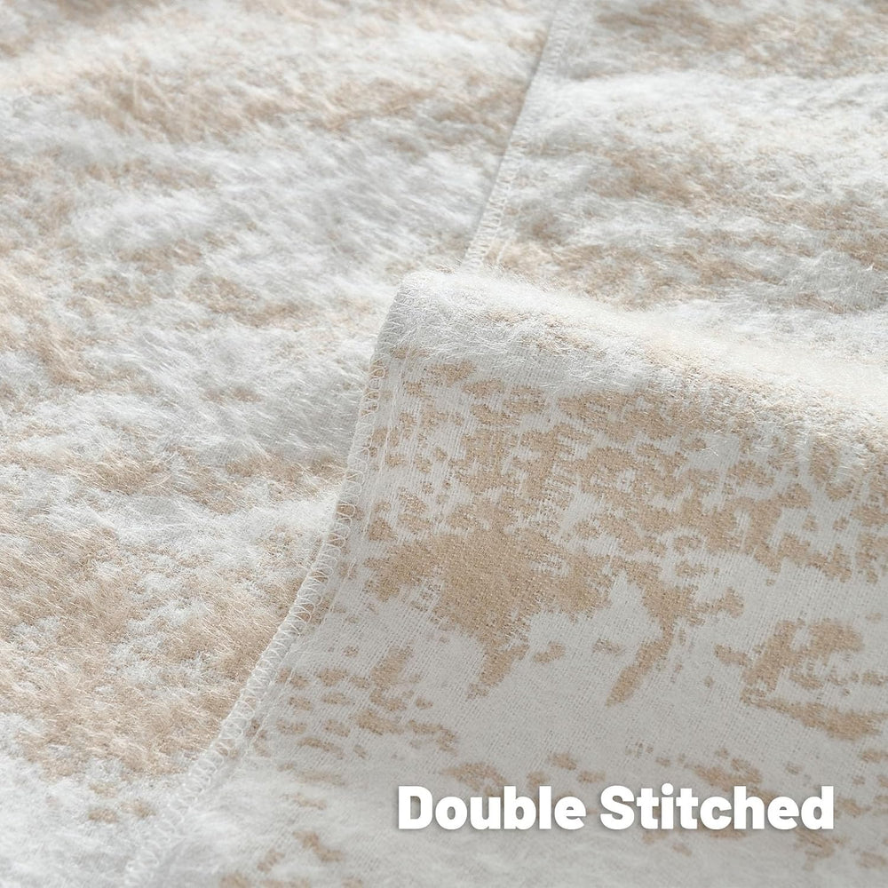 FUTEI Pack of 2 Faux Mink FurThrow Pillow Covers 20x20 Inch Soft Fleece Ink P...