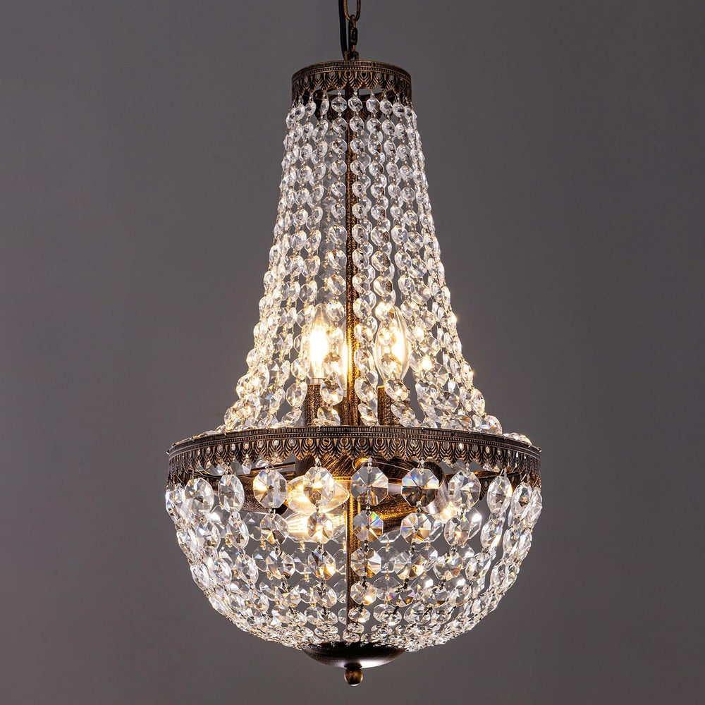Wellmet 6 Lights French Empire Crystal Chandelier 13 Inch Farmhouse Chandelie...