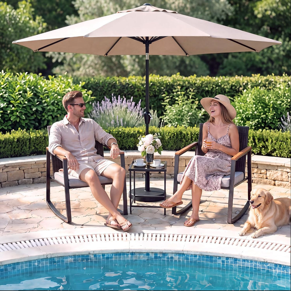 Gizoon 3 Pieces Rocking Patio Bistro Set