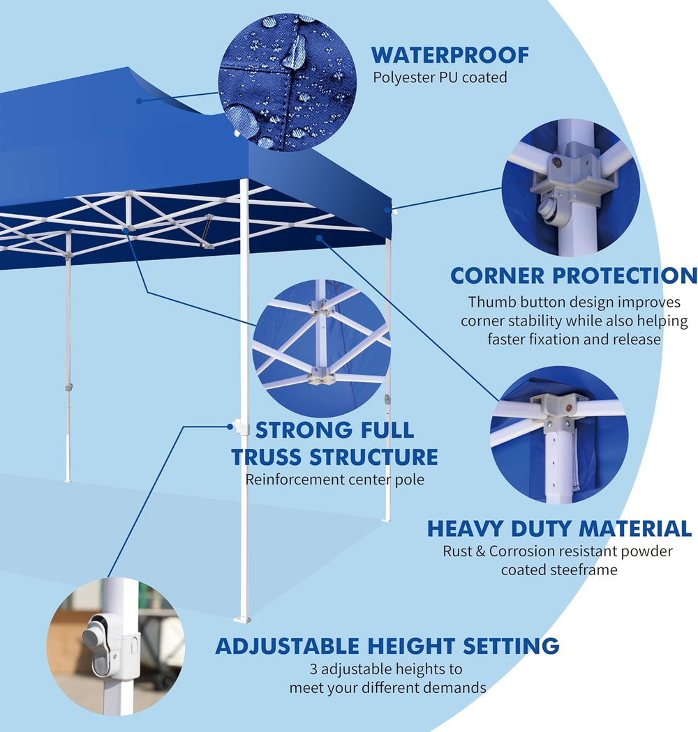 AMERICAN PHOENIX Canopy Tent 5x5 Pop Up Portable Tent Commercial Outdoor Inst...