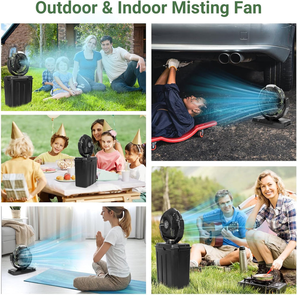 Portable Outdoor Misting Fan - Summer Must-Have 9L Water Tank 3 Levels Wind S...