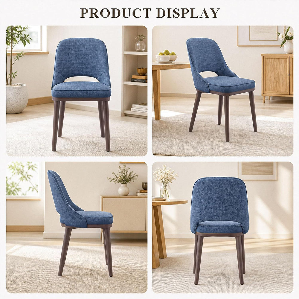 MALOL Wooden Dining Chairs Set of 4, Modern Fabric Upholstered Dining Room Ch...