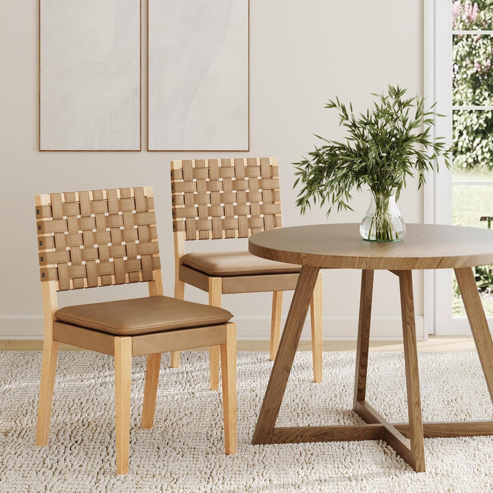 Nathan James Cohen Wood Dining Chair, Mid-Century Modern Upholstered Side Cha...