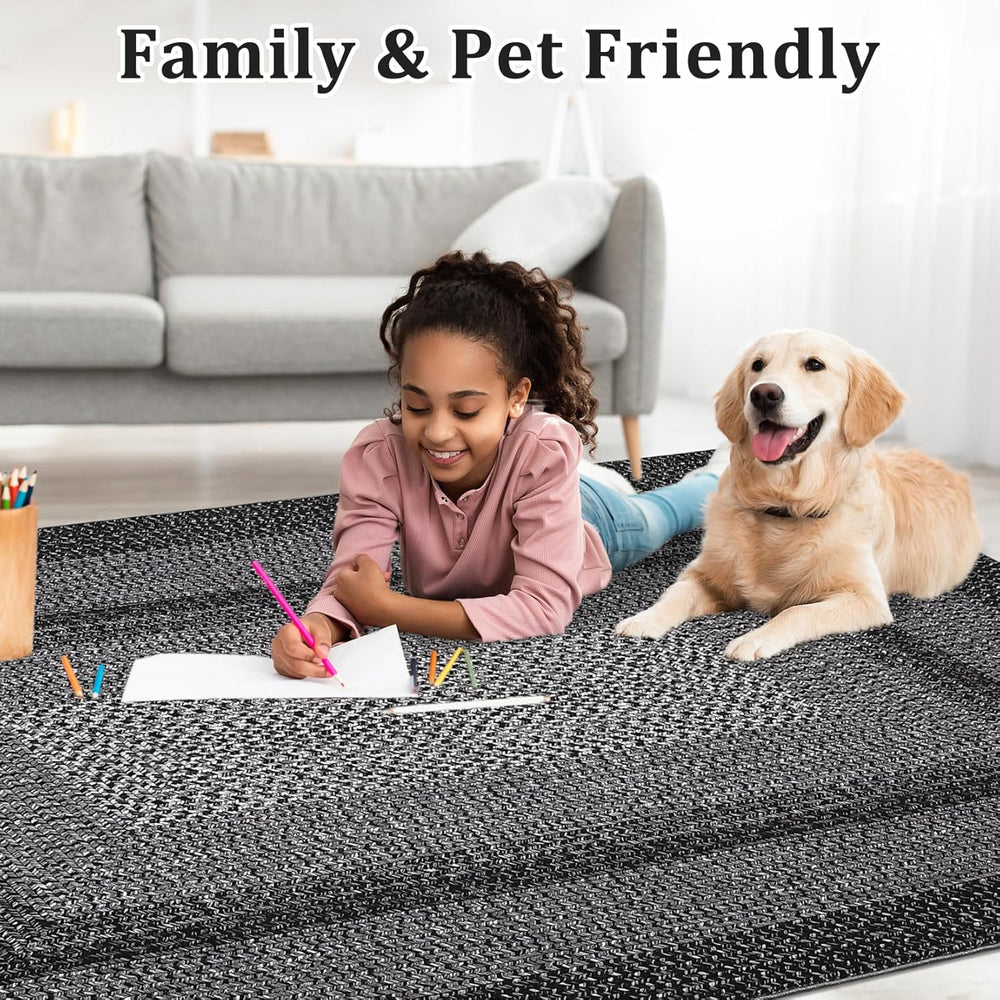 RUGSREAL 9x12 Living Room Rug Large Bedroom Washable Rug Non Slip