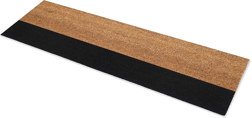 Fab Habitat Modern Non Slip Doormat - Durable, Thin - Natural Coir & Rubb...