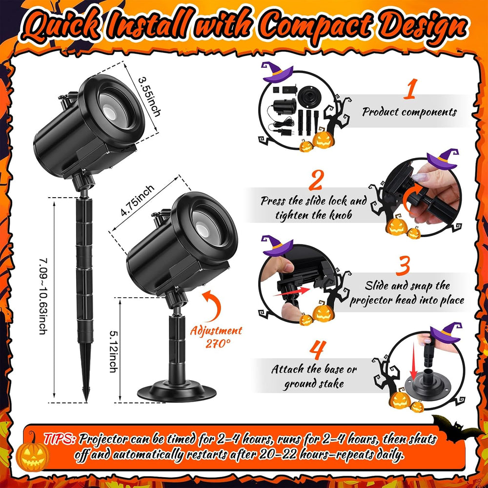 12 in 1 Halloween Ghost Projector Light Waterproof Outdoor Decor