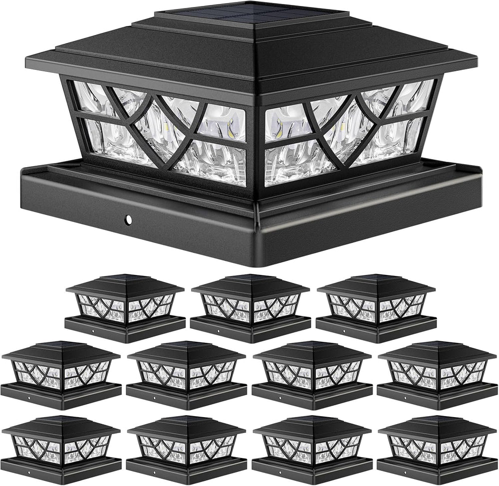 APONUO Solar Post Cap Lights 4x4 5x5 6x6, IP64 Waterproof