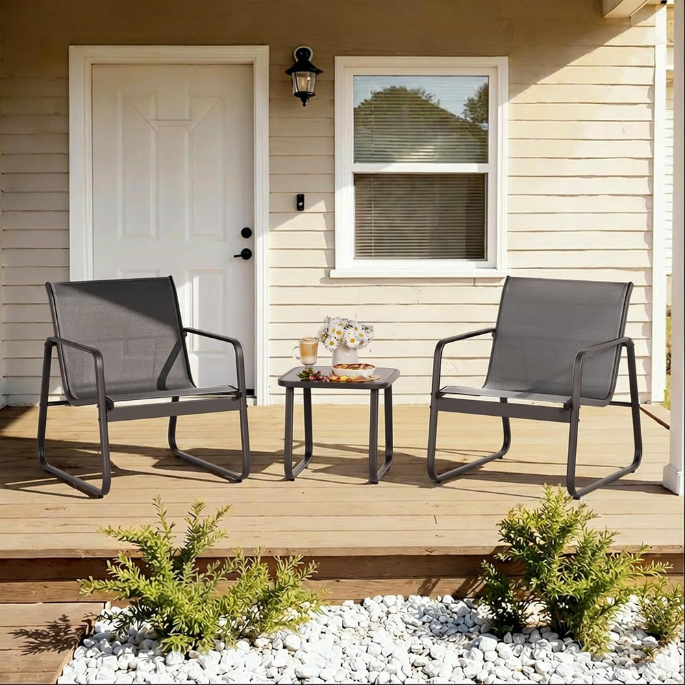 Gizoon Patio Chairs Set of 2, 3PCS Patio Furniture Set, Balcony Chair Set