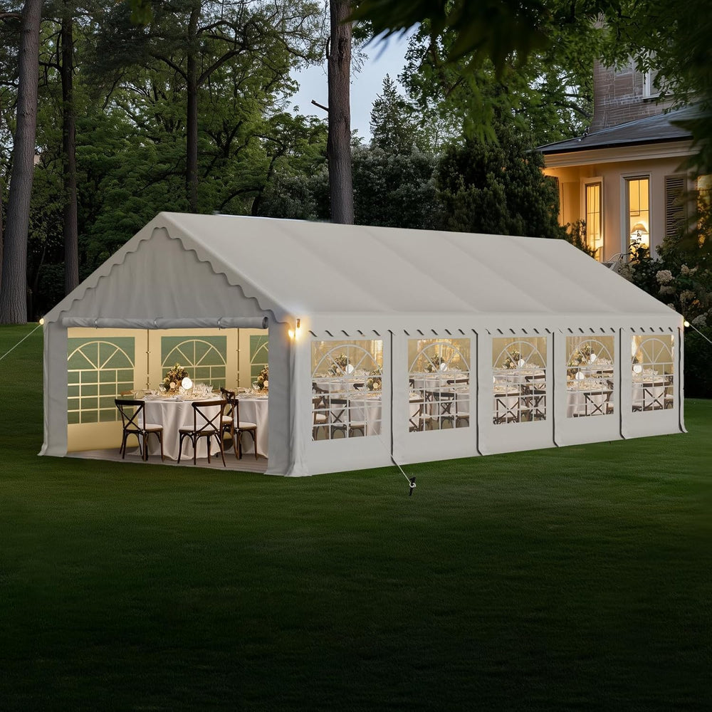 GREEN PARTY 16x32 ft Party Tent Heavy Duty, Outdoor Wedding Commercial Tent