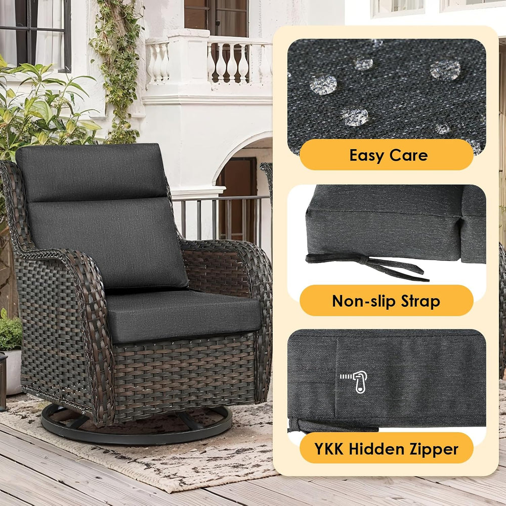 Outdoor High Back Chair Cushion, 2 Pack 44x21 inches Patio Chair Cushions Wat...