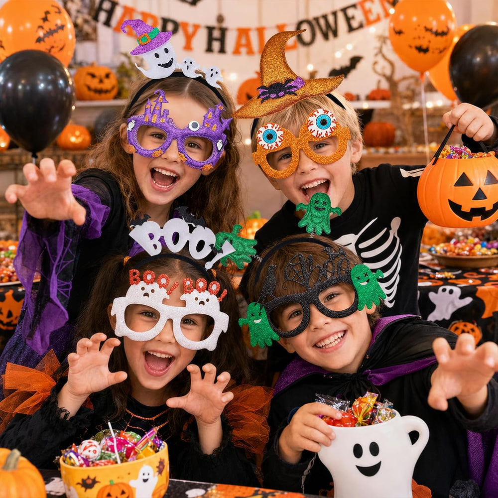 MGparty 24PCS Halloween Headbands and Glasses Frame Set Party Favor