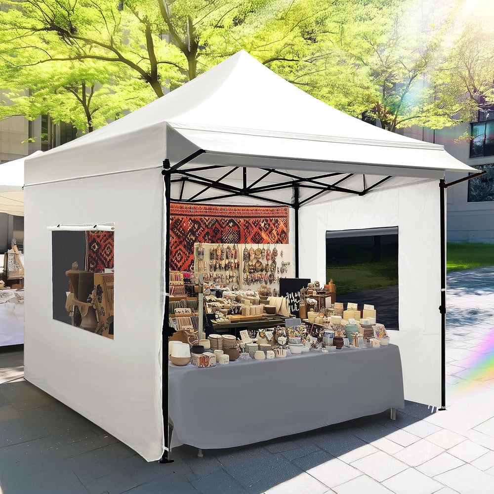 Quictent 10x10 Heavy Duty Pop up Canopy Tent with 3 Removable Sidewalls
