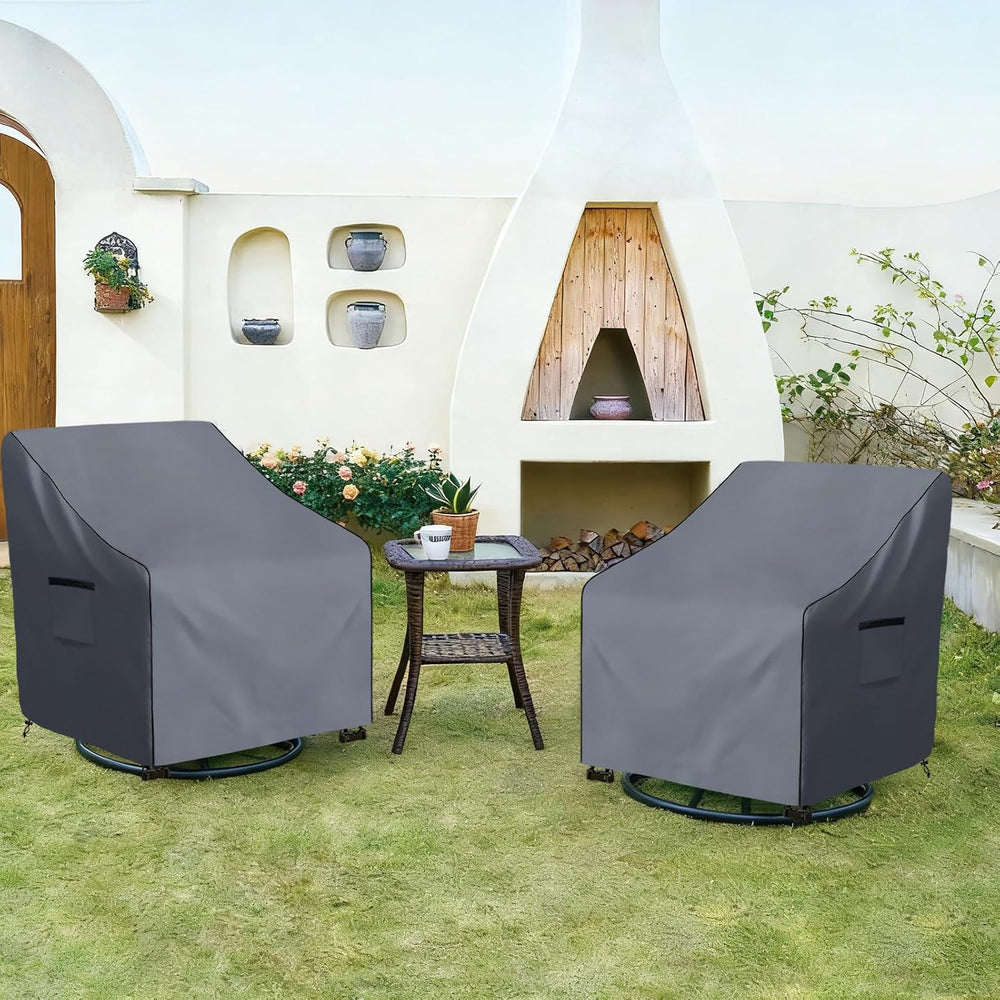 Outdoor Swivel Chair Cover 2 Pack,600D Heavy Duty 100% Waterproof Outdoor Cha...