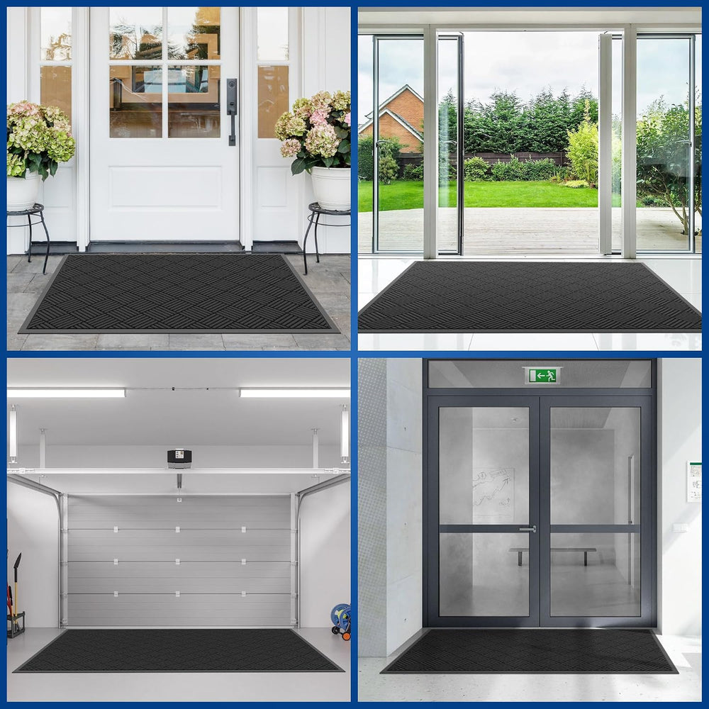 Durable Indoor Outdoor Door Mat, 3' x 6' Heavy Duty Front Door Mat fo...