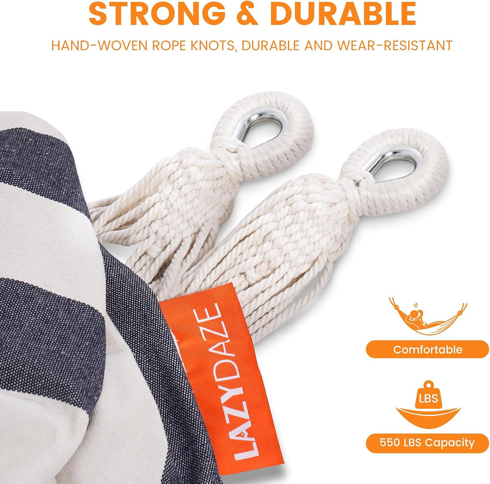 Lazy Daze XL Double Brazilian Hammock, Portable Cotton Camping Hammock