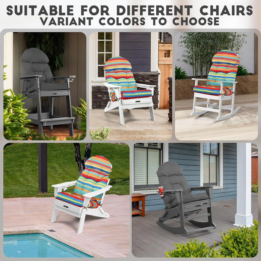 FUNBERRY Adirondack Chair Cushions Set of 2, Cushions for Rocker with Ties