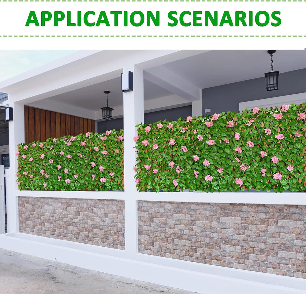 86 York Expandable Fence Privacy Screen Faux Ivy Decorative for Outdoor Garde...