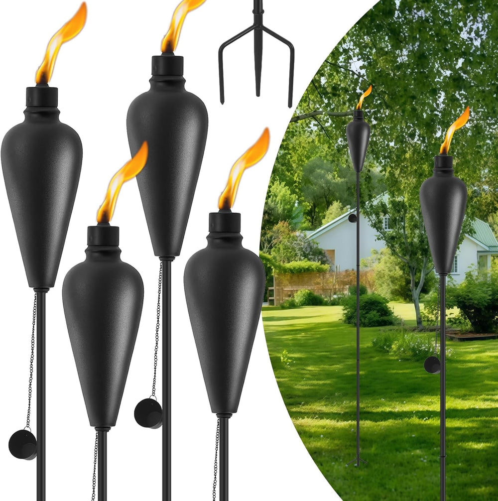 ZSZMFH 6 Pack Citronella Torches,Tiki Torches for Outside,15OZ Garden Torch