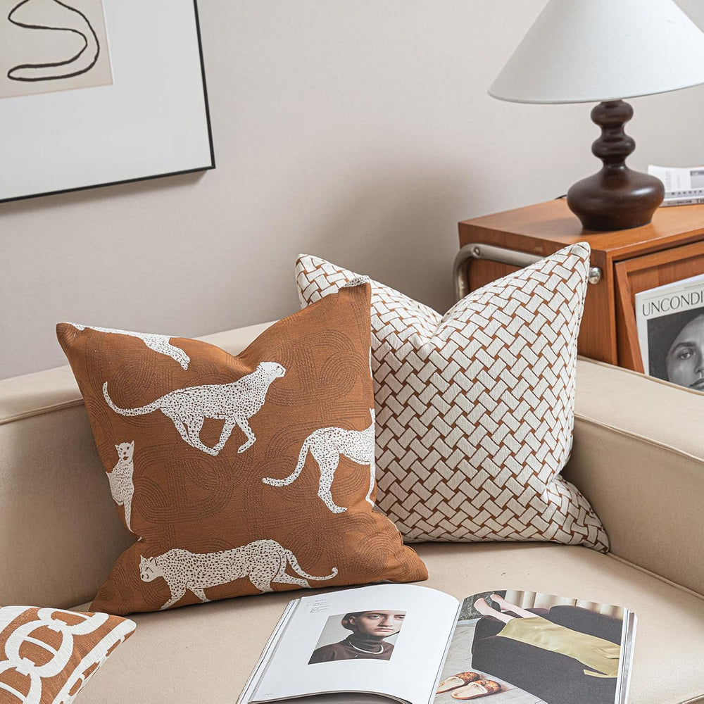 Croker Horse 20x20'' Inches Throw Pillow Cushion Cover - Leopard Chee...
