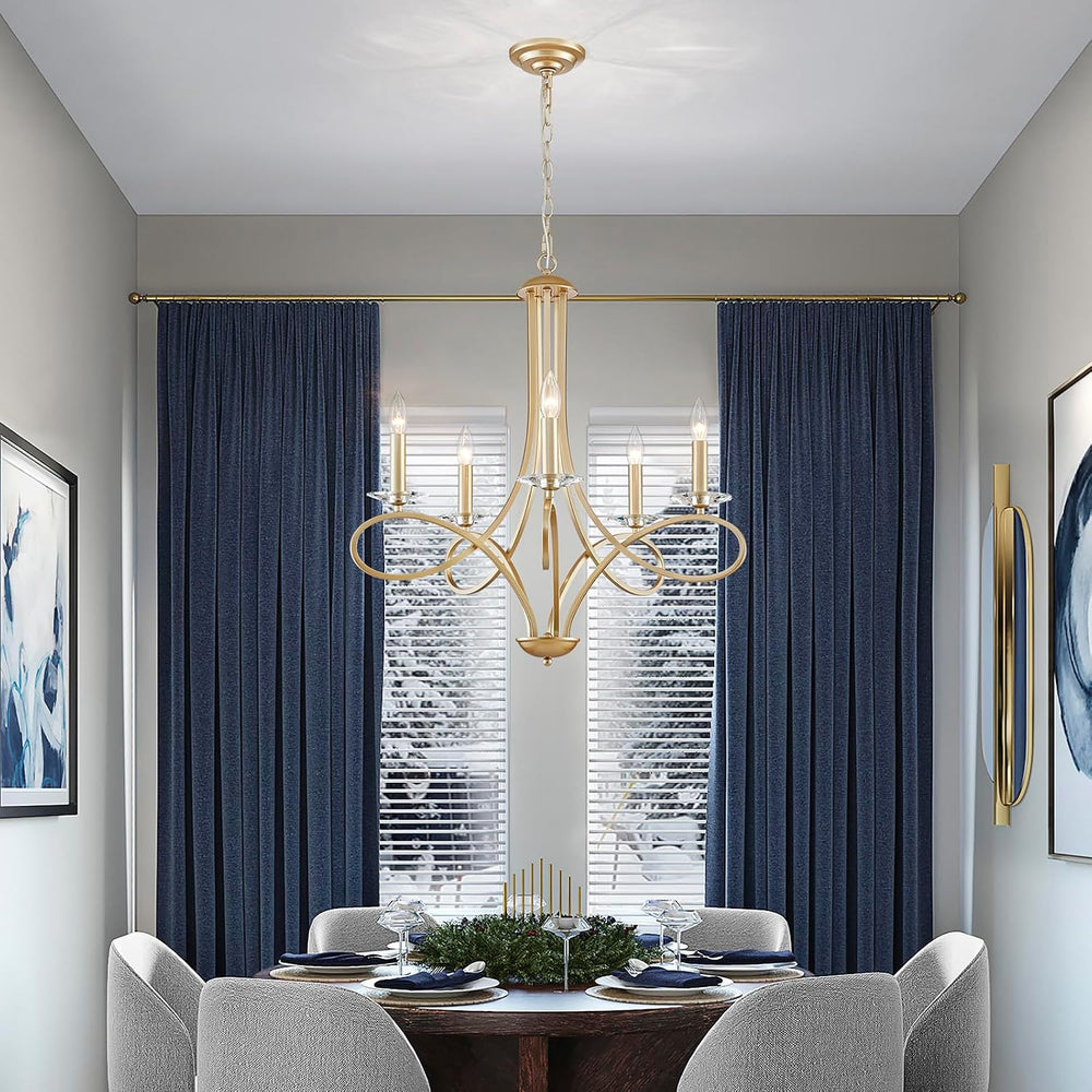 Saint Mossi 5-Lights Gold Modern Chandelier Lighting Fixture, Modern Pendant ...