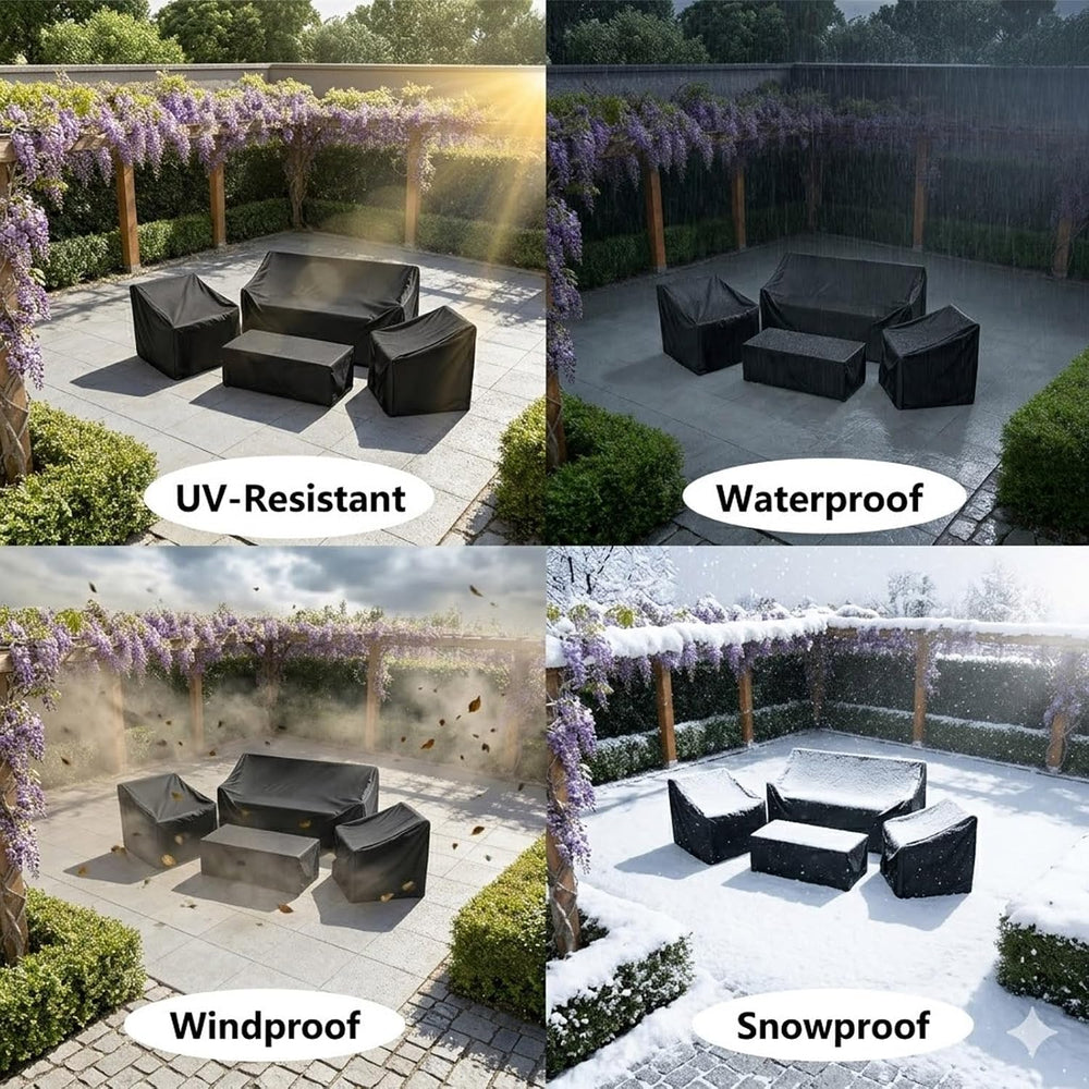 Patio Furniture Set Covers 4 Piece, 420D Oxford Waterproof with Drawstring, A...