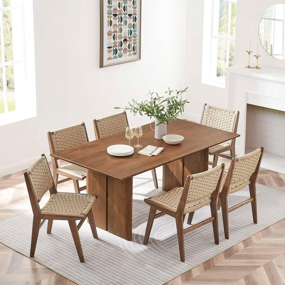 Modway Amistad 72" Solid Wood Modern Farmhouse Rectangular Dining Table ...